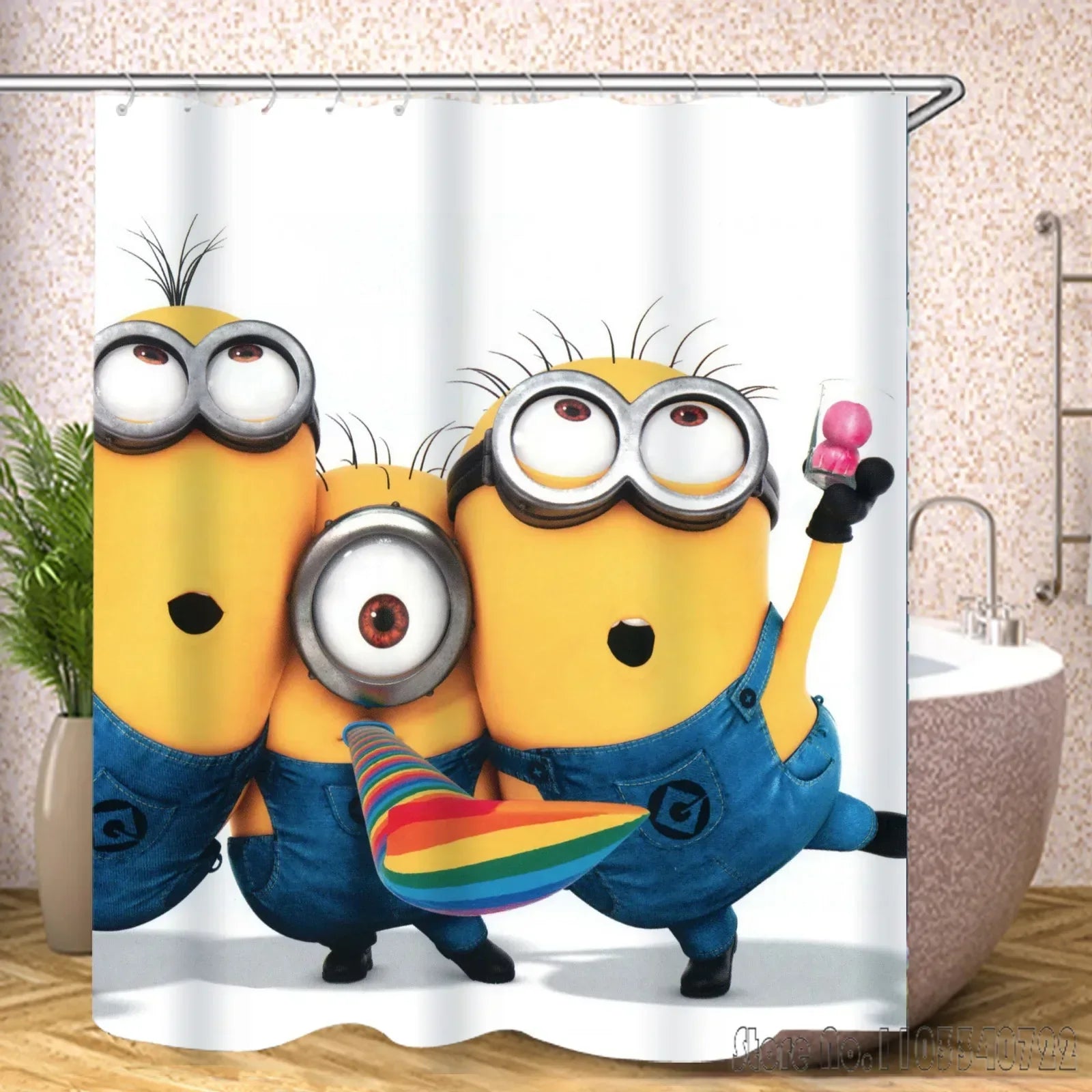 Miniso Minions Shower Curtain – Waterproof Cartoon Bathroom Decor - Image 6