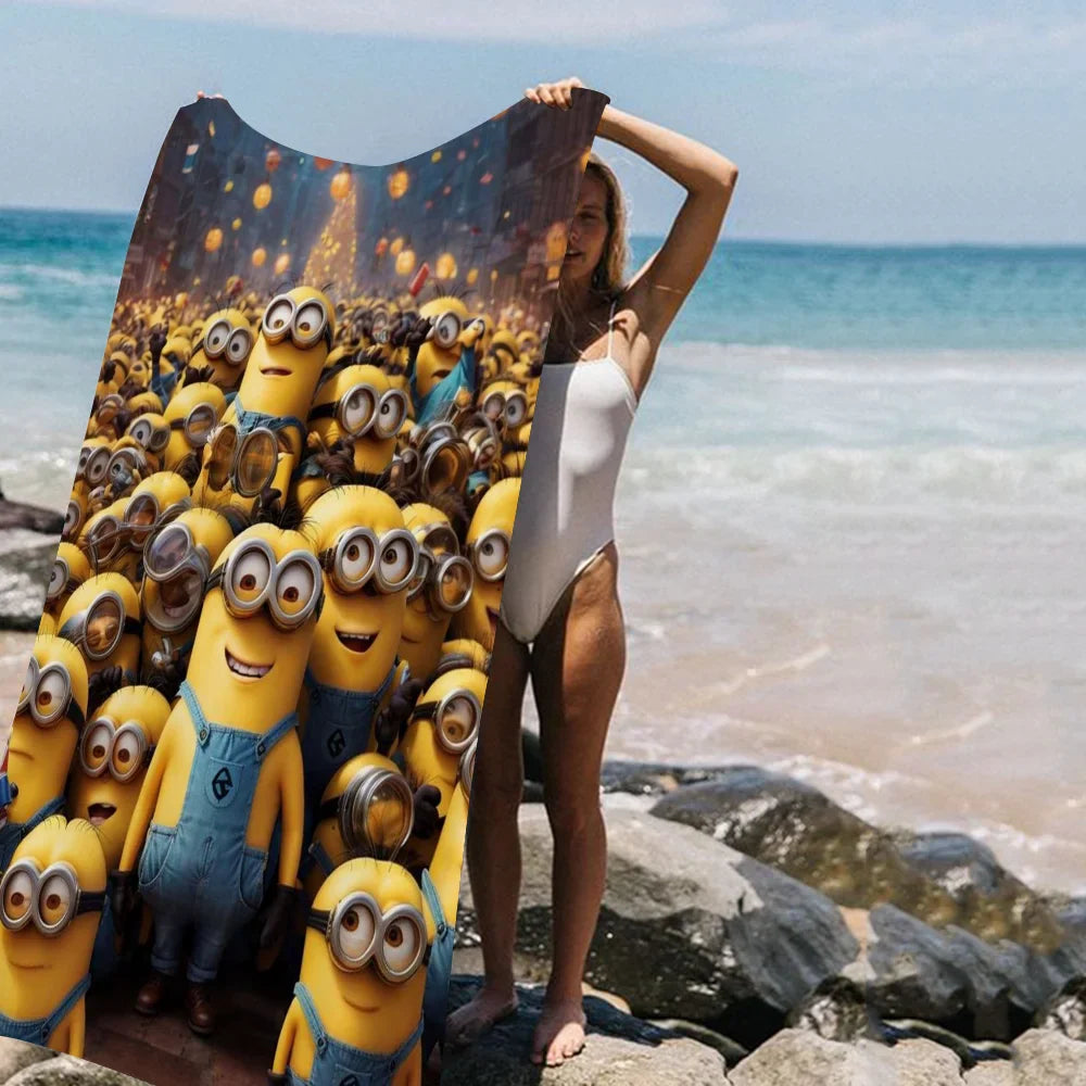 Minions Beach Towel – Colorful Microfiber Bath Towel for Girls - Image 3