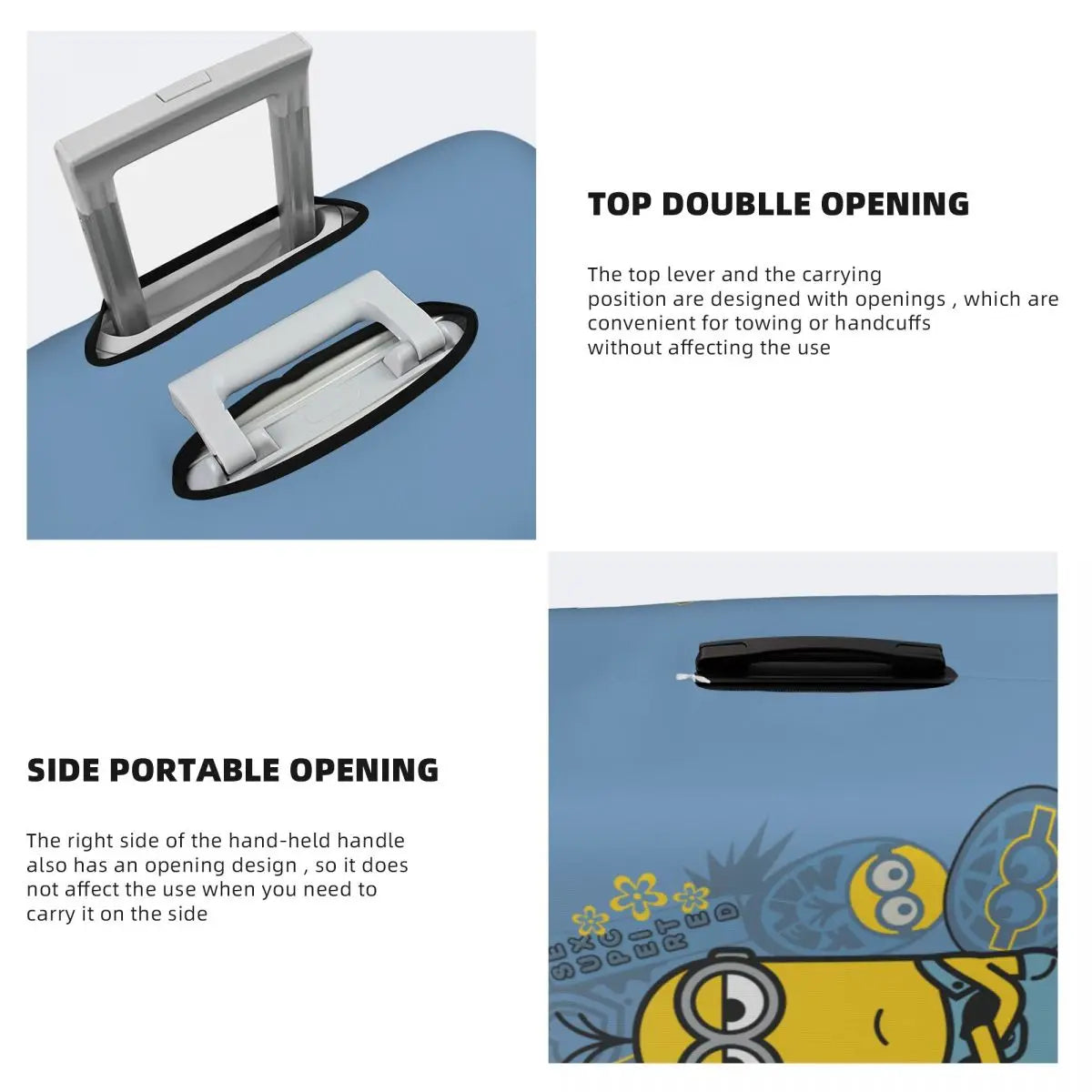 Custom Minions Luggage Cover – Washable Travel Suitcase Protector - Image 24