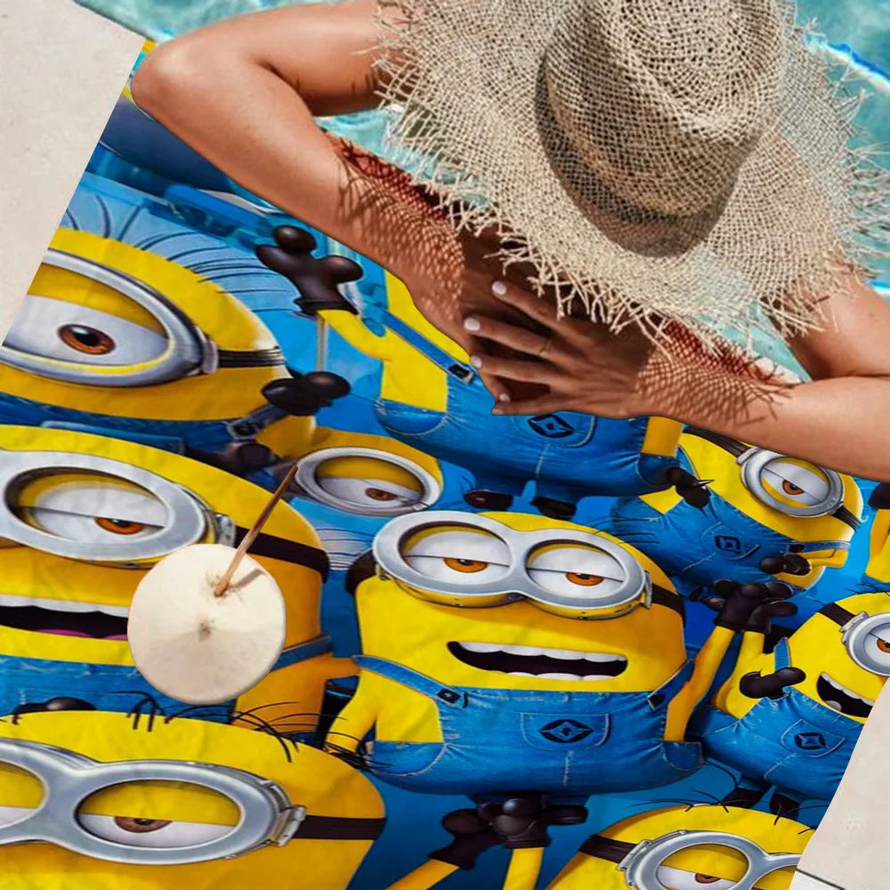 Minions Beach Towel – Colorful Microfiber Bath Towel for Girls - Image 10