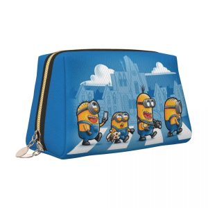 Minions Travel Cosmetic Bag – Cartoon Makeup Organizer for Women
