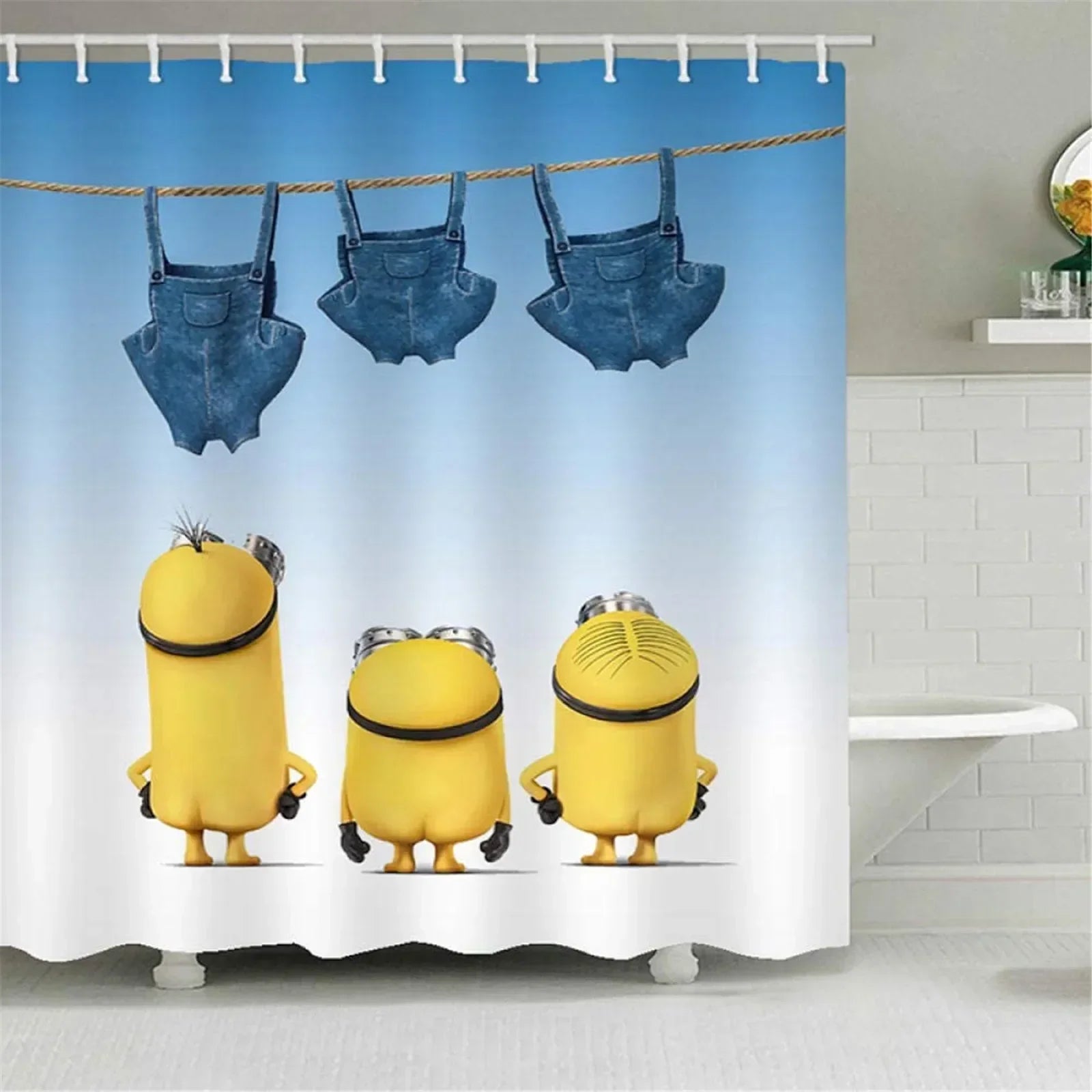 Miniso Minions Shower Curtain – Waterproof Cartoon Bathroom Decor - Image 7